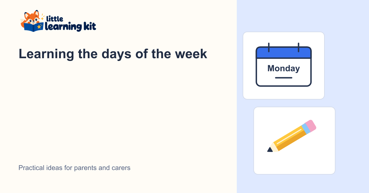 Learning the days of the week — parent guide