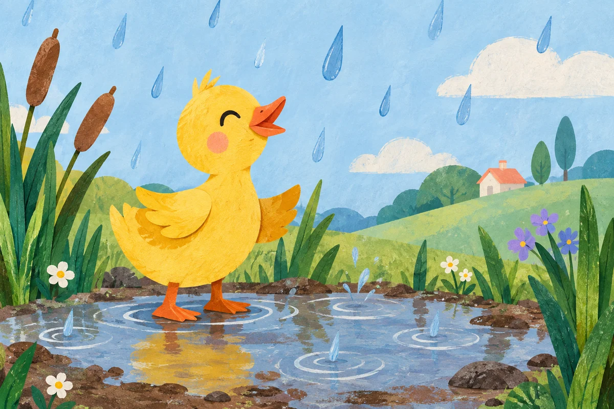 Illustration for A duck in the rain — short reading story